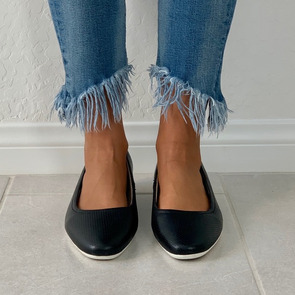 Black Perforated Sporty Sole Loafer Flats - Picture 1 of 5